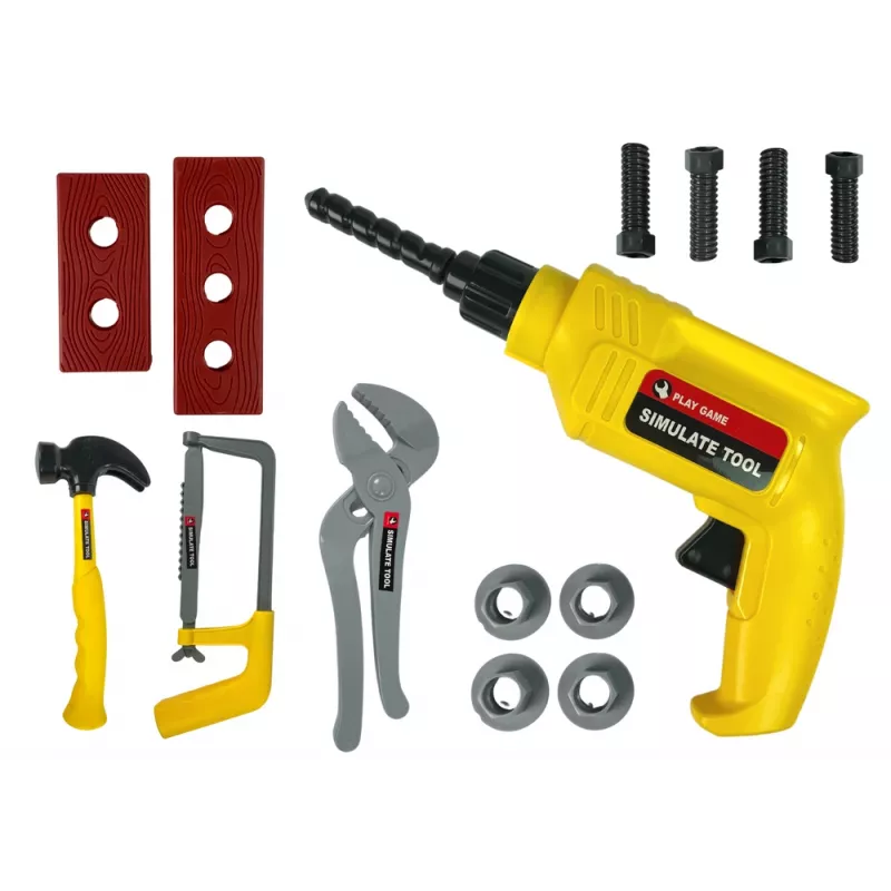 LEAN TOYS DIY Zestaw Wiertarka Młotek Śrubokręt
