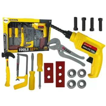 LEAN TOYS DIY Zestaw Wiertarka Młotek Śrubokręt