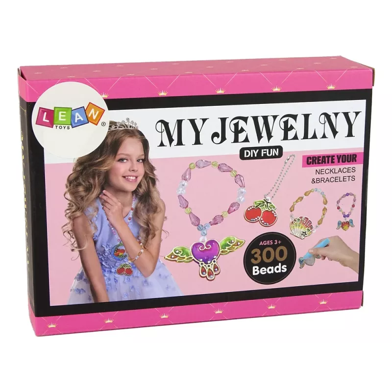 LEAN TOYS DIY Zestaw do tworzenia biżuterii Koraliki Pisaki
