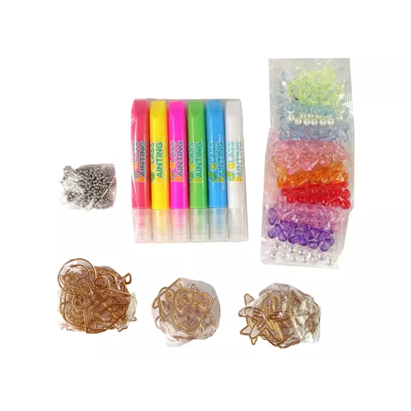 LEAN TOYS DIY Zestaw do tworzenia biżuterii Koraliki Pisaki
