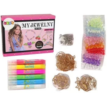 LEAN TOYS DIY Zestaw do tworzenia biżuterii Koraliki Pisaki