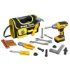 Torba na narzędzia DIY Kit LEAN TOYS do wiertarek akumulatorowych, poliester 600D, czarna z czerwonymi akcentami