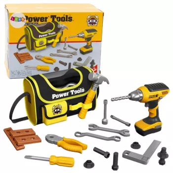 Torba na narzędzia DIY Kit LEAN TOYS do wiertarek akumulatorowych, poliester 600D, czarna z czerwonymi akcentami