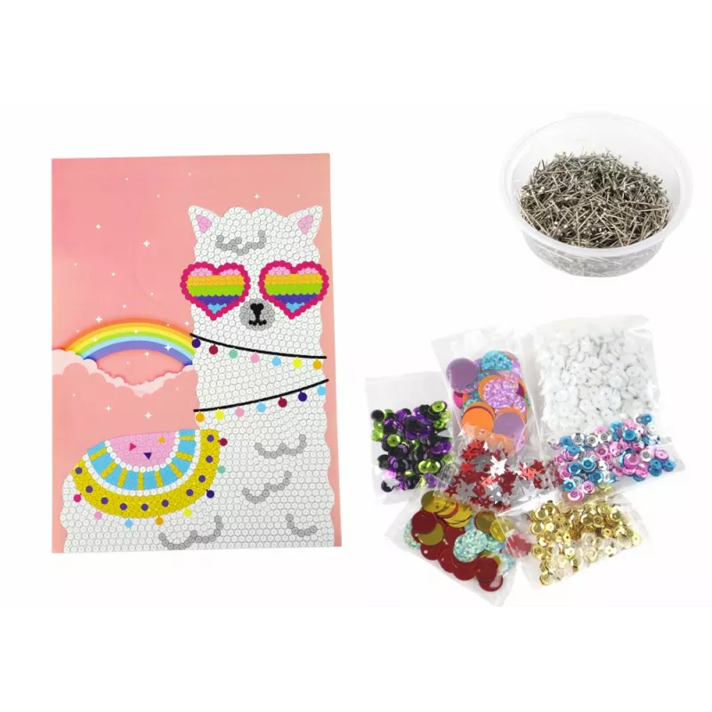 LEAN TOYS DIY Zestaw Cekinów Wysokie Obcasy Ramka Sowa Kolorowy