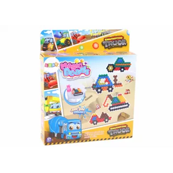 LEAN TOYS DIY Zestaw Koralików Wodnych Magiczne Koraliki 8 Kolorów Pojazdy Budowlane