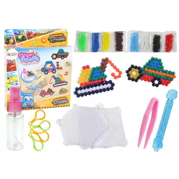 LEAN TOYS DIY Zestaw Koralików Wodnych Magiczne Koraliki 8 Kolorów Pojazdy Budowlane