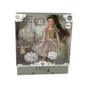 Lalka LEAN TOYS dla dzieci Emily z psem z długimi włosami