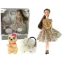Lalka LEAN TOYS dla dzieci Emily z psem z długimi włosami