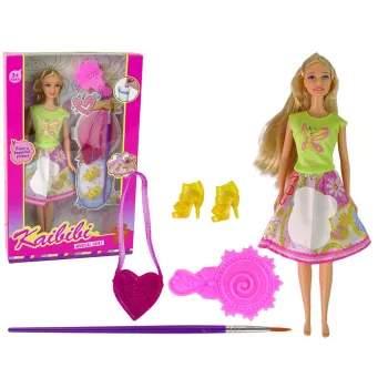 LEAN TOYS Lalka z długimi włosami do malowania i ubierania