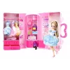 LEAN TOYS Zestaw lalki modelki z ubraniami, akcesoriami i biżuterią w walizce