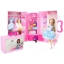 LEAN TOYS Zestaw lalki modelki z ubraniami, akcesoriami i biżuterią w walizce