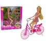 LEAN TOYS Lalka na Rowerku Różowa