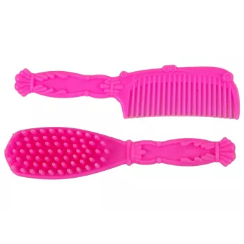 LEAN TOYS Jeździec z lalką i brązowym kucykiem
