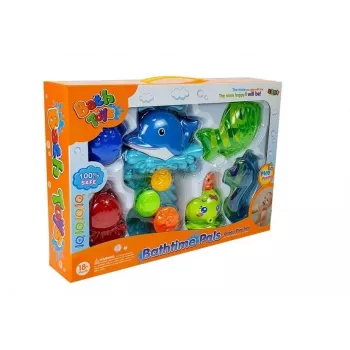 LEAN TOYS Zestaw do kąpieli Delfin Zwierzęta Morskie Plastikowy Wodospad