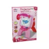 LEAN TOYS Dwustronna tablica z pisakami kredowymi, stojakiem i projektorem obrazków, różowa