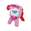 LEAN TOYS Dwustronna tablica z pisakami kredowymi, stojakiem i projektorem obrazków, różowa