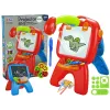 LEAN TOYS Dwustronna tablica z pisakami kredowymi, stojakiem i projektorem obrazków, czerwona