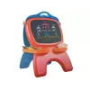 LEAN TOYS Dwustronna magnetyczna tablica kredowa z niebieskimi i czerwonymi szablonami