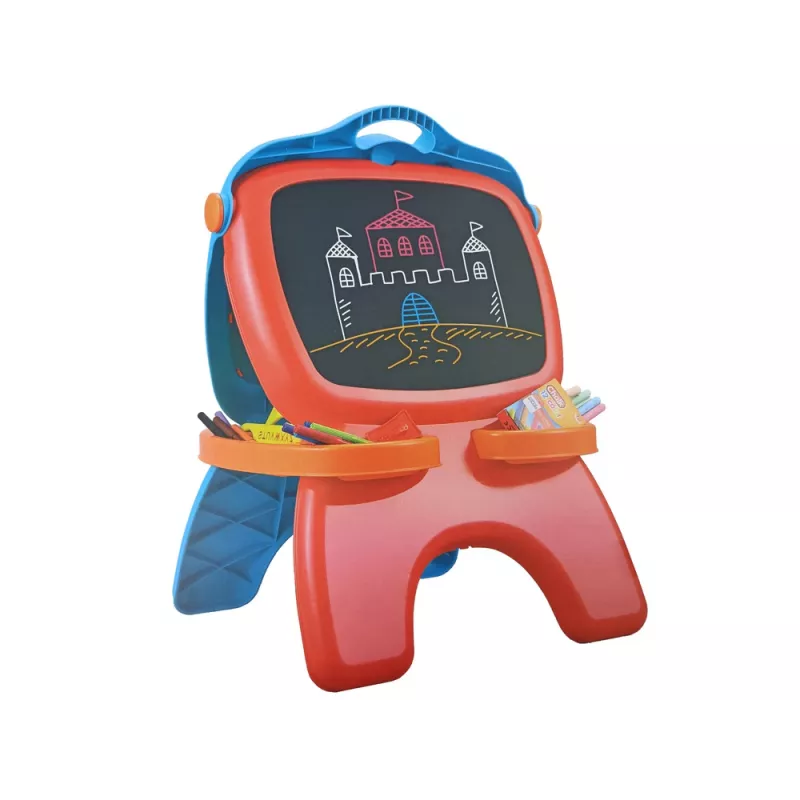 LEAN TOYS Dwustronna magnetyczna tablica kredowa z niebieskimi i czerwonymi szablonami