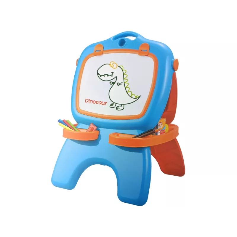 LEAN TOYS Dwustronna magnetyczna tablica kredowa z niebieskimi i czerwonymi szablonami