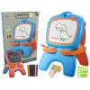 LEAN TOYS Dwustronna magnetyczna tablica kredowa z niebieskimi i czerwonymi szablonami