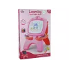 LEAN TOYS Dwustronna magnetyczna tablica kredowa Różowa z szablonami