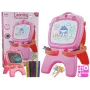 LEAN TOYS Dwustronna magnetyczna tablica kredowa Różowa z szablonami
