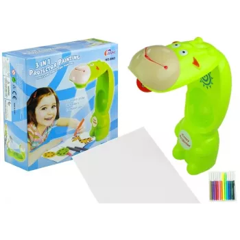LEAN TOYS Rzutnik do rysowania Krowa 3 krążki Markery Zielony 3w1