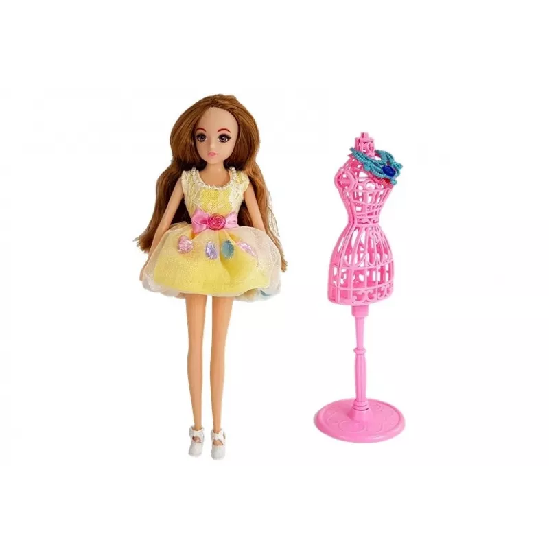 LEAN TOYS Garderoba z oświetleniem i lustrem dla lalek 26 cm - Zestaw ubrań i akcesoriów
