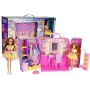 LEAN TOYS Garderoba z oświetleniem i lustrem dla lalek 26 cm - Zestaw ubrań i akcesoriów