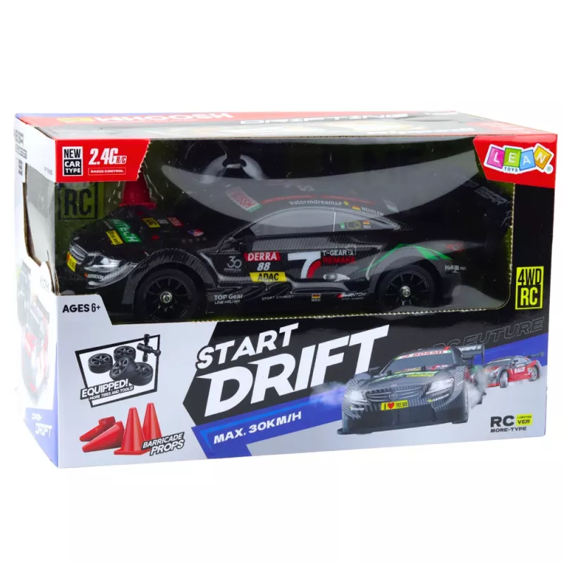 LEAN TOYS Samochód RC Drift Black Carbon 30km/h 1:16