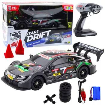 LEAN TOYS Samochód RC Drift Black Carbon 30km/h 1:16