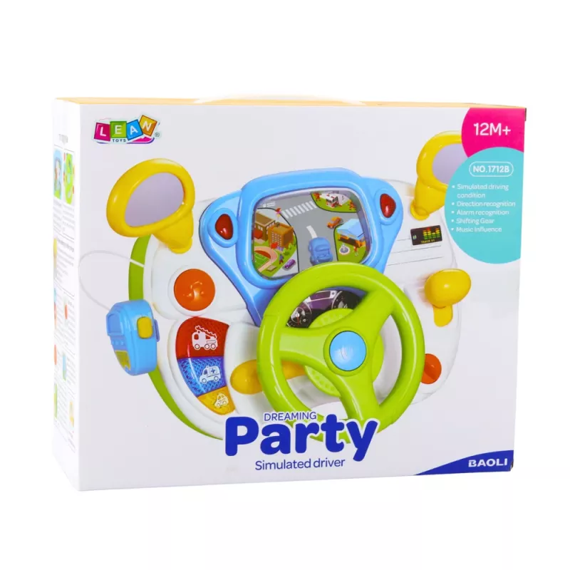 LEAN TOYS Kierownica Edukacyjna Symulator Jazdy z Interaktywnymi Dźwiękami i Światłami