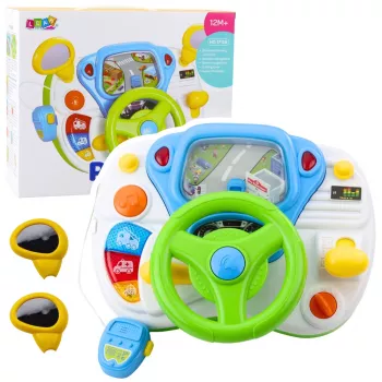 LEAN TOYS Kierownica Edukacyjna Symulator Jazdy z Interaktywnymi Dźwiękami i Światłami
