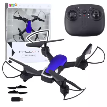 LEAN TOYS Dron Sześcioosiowy żyroskop Światła LED Obrót 360° Niebieski
