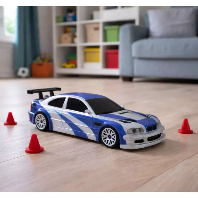 LEAN TOYS E46 Zdalnie Sterowany Samochód Driftowy Sportowy RC z Pachołkami 15 km/h 1:43