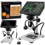 LEAN TOYS Edukacyjny Mikroskop Cyfrowy Zdalnie Sterowany Przewodowy 1200X LCD 7 CALI HD Kamera