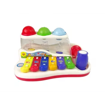 LEAN TOYS Edukacyjny Cymbałek dla Malucha Młotek Kolorowe Kulki