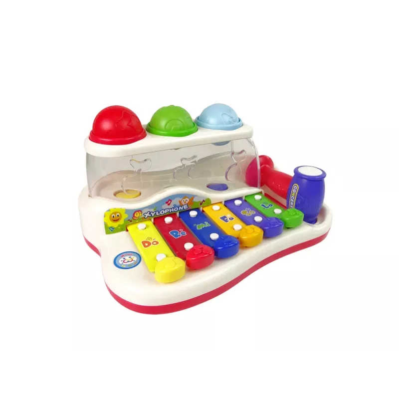 LEAN TOYS Edukacyjny Cymbałek dla Malucha Młotek Kolorowe Kulki