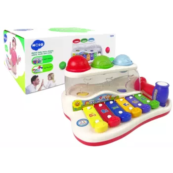 LEAN TOYS Edukacyjny Cymbałek dla Malucha Młotek Kolorowe Kulki