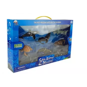 LEAN TOYS Figurki Edukacyjne Zwierzęta Morskie 8 Sztuk Rekiny Foka Delfin Mors Niedźwiedź Żółw