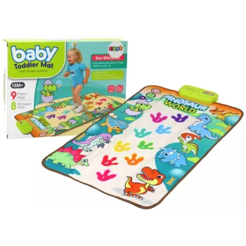 LEAN TOYS Edukacyjna Mata Interaktywna Dinozaury Światła Dźwięki