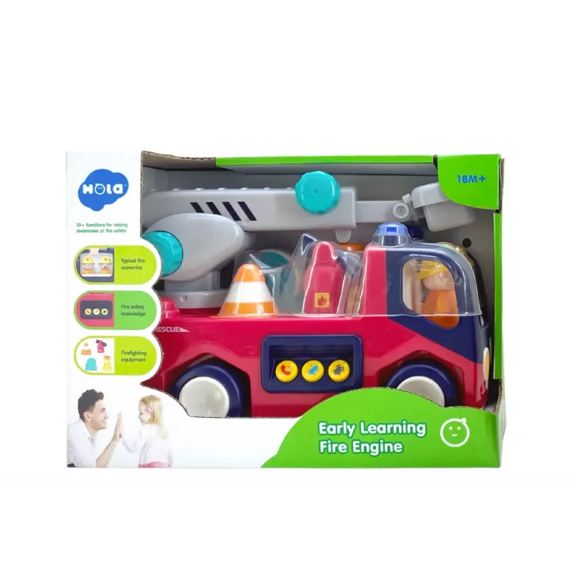 LEAN TOYS Edukacyjna Interaktywna Straż Pożarna dla Maluchów Dźwięk Światło