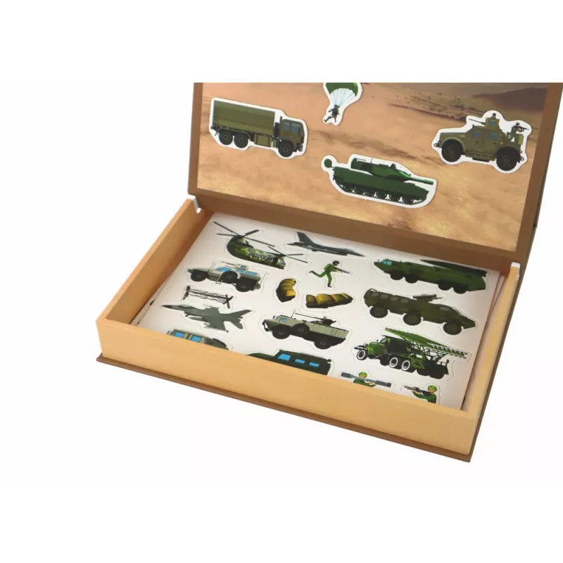 LEAN TOYS Edukacyjny Magnetyczny Zestaw Puzzle - Motyw Wojny Lądowej