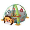 LEAN TOYS Mata Edukacyjna Lew z Płotkiem i Piłkami dla Niemowląt