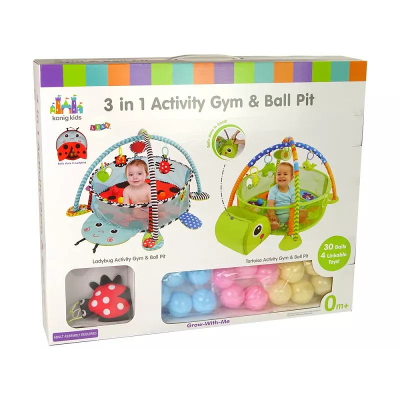 Mata edukacyjna LEAN TOYS z kojcem i piłkami dla niemowląt
