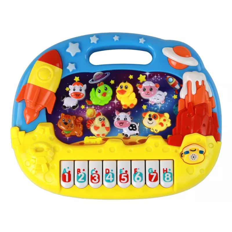 LEAN TOYS Edukacyjne Pianino Uczące Angielskiego Zwierząt Kosmosu