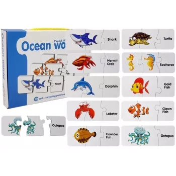 LEAN TOYS Puzzle Edukacyjne Świat Oceanów Puzzle 10 Połączeń