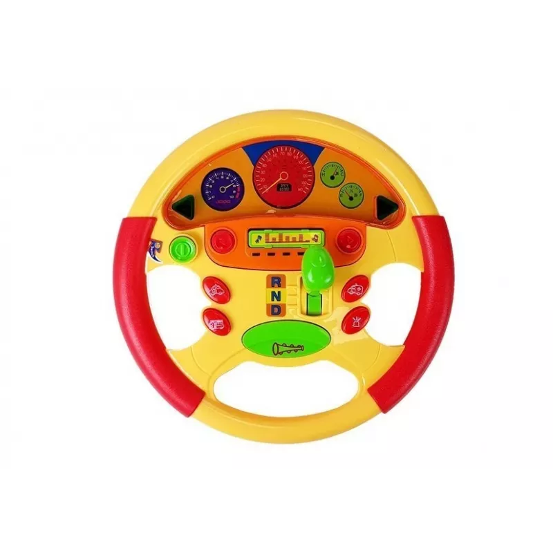 LEAN TOYS Edukacyjna Kierownica dla Niemowląt z Efektami Dźwiękowymi i Świetlnymi