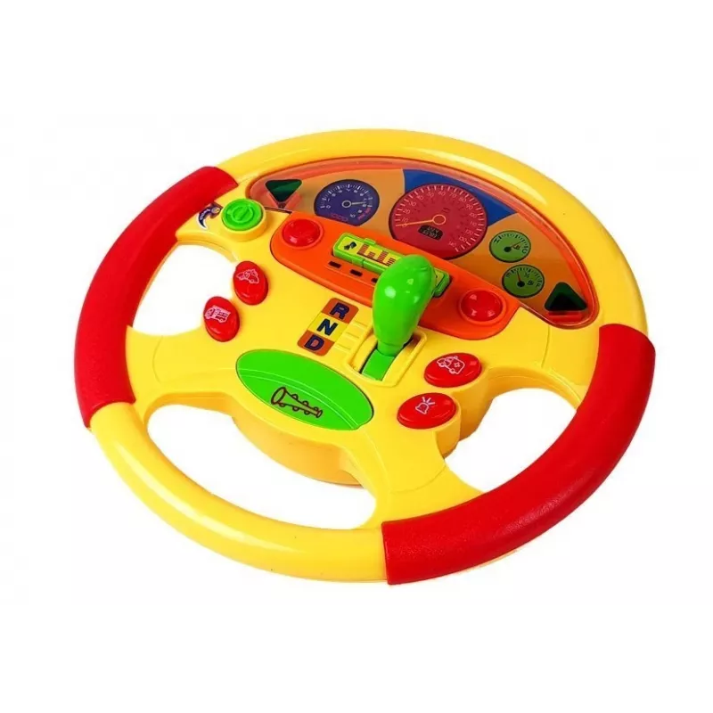 LEAN TOYS Edukacyjna Kierownica dla Niemowląt z Efektami Dźwiękowymi i Świetlnymi